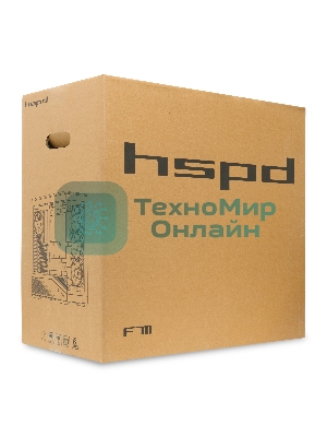 Компьютерный корпус без блока питания HSPD F711-TGbK, Panoramic Full Tower, Black, TG, 0.7 SPCC, no fans ATX, mATX, mITX 190/420/280мм 2x2.5