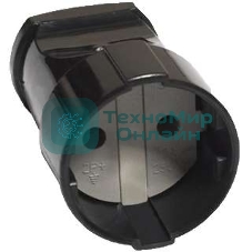 Штепсель без заземл. черный UNIVersal А0115