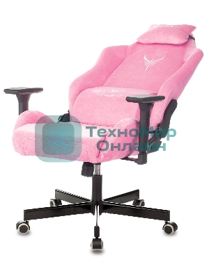 Кресло Knight N1 Fabric розовый, велюр, 120 кг, механизм качания