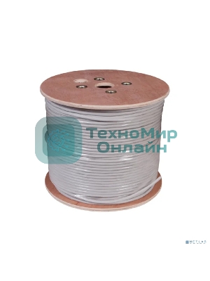 Кабель витая пара Rexant U/UTP, cat.5e, PVC, 10PR, 24AWG, INDOOR, SOLID, серый, 305м