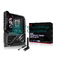 Материнская плата ASUS ROG MAXIMUS Z890 HERO BTF, LGA1851, Intel Z890, 4xDDR5, 4xSATA, 6xM.2, 1xPCIe 5.0 x16, 1xPCIe 4.0 x4, 1xPCIe x1, 1xHDMI, 2xUSB-C (Thunderbolt 4), 1xUSB-C 3.2 Gen 2, 4xUSB-A 3.2 Gen 2, 4xUSB-A 3.2 Gen 1, 2x2.5Gb LAN, Wi-Fi 7, Bluetooth 5.4, 2x3.5 мм, S/PDIF, 7.1, ATX