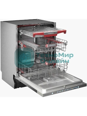 Встраиваемая посудомоечная машина Kuppersberg, High-Tech, 60 см, 15 комплектов, 3 корзины, 7 программ, конденсационная сушка, автоматическое открывание двери, LED подсветка, сенсорное управление, инверторный мотор, энергоэффективность А+++