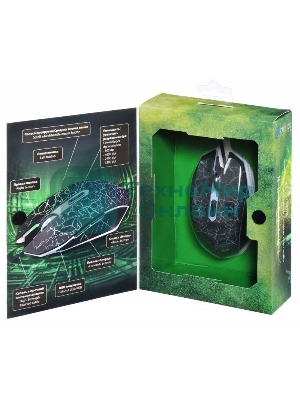 Мышь проводная Oklick 905G INVASION черный, 3200 dpi, USB, кнопки - 6