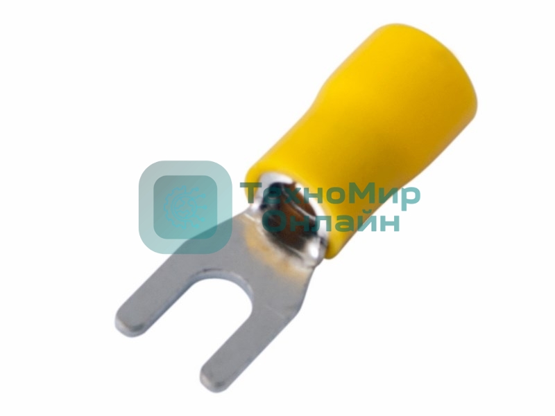 Наконечник вилочный изолированный Rexant 4.3 мм 4-6 мм (НВи 6.0-4/НВи 5,5-4) желтый 08-0151