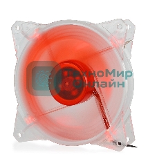 Вентилятор для корпуса Crown CMCF-12025S-1210 прозрачный/красный, 120 мм, 1650 об/мин, 28 дБ, 3 pin
