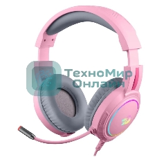 Гарнитура Redragon Mento розовый, проводная, USB / 2 x mini jack 3.5 мм, подсветка