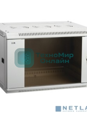 Шкаф монтажный ITK LINEA W (LWR3-18U66-GF) настенный 18U 600x600мм пер.дв.стекл задн.дв.стал.лист 90кг серый 500мм 41кг 200град. IK08 сталь