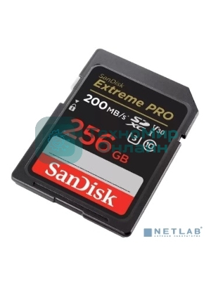 Флеш карта SD 256Gb SanDisk SDXC Class 10 V30 UHS-I U3 Extreme Pro 200MB/s