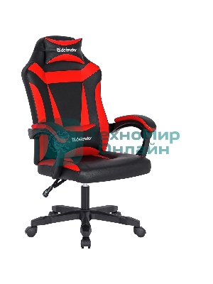 Кресло Defender Master черный, экокожа, 140 кг, механизм качания