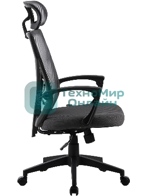 Кресло Cactus CS-MC414-GY черный, сетка, подголовник