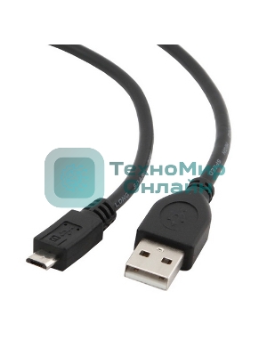 Кабель USB2.0 Pro Cablexpert CCP-mUSB2-AMBM-1M, AM/microBM 5P, 1м, экран, черный, пакет
