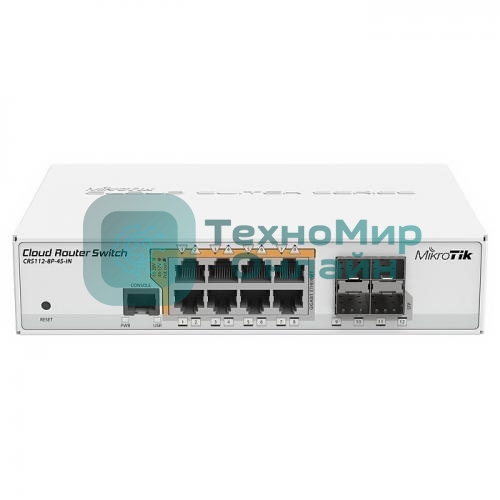 Маршрутизатор 8PORT 1000M 4SFP CRS112-8P-4S-IN MIKROTIK