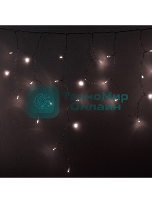 Гирлянда Neon-night Айсикл (бахрома) светодиодный, 4,8 х 0,6 м, прозрачный провод, диоды теплый белый, 176 LED