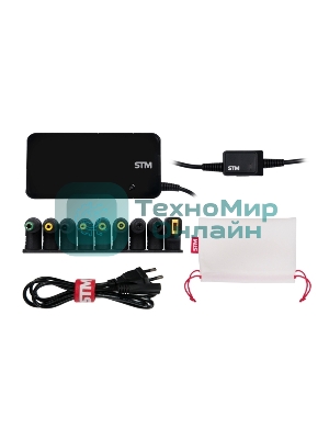 Адаптер для ноутбуков STM Dual DLU90, 90W, EU AC power cord& Car Cigaratte Plug, USB(2.1A)