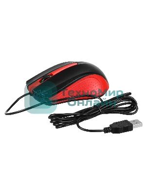 Мышь проводная Acer OMW012 черный/красный, 1200 dpi, USB, кнопки - 3