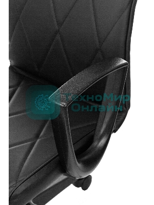 Кресло Бюрократ CH-327 черный, экокожа, 120 кг, механизм качания