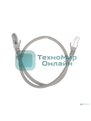 Патч-корд S/FTP Rexant cat.6a (10G), RJ45-RJ45, неэкранированный, 28AWG, LSZH, серый, 0.5 м