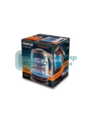 Чайник электрический Centek CT-0034 Coffee Vancouver, стекло, 1.8л,2200 Вт.