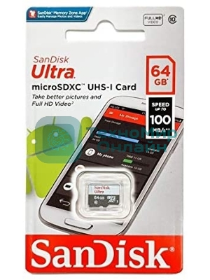 Флеш карта microSD 64Gb SanDisk microSDXC Class 10 Ultra UHS-I 100Mb/s