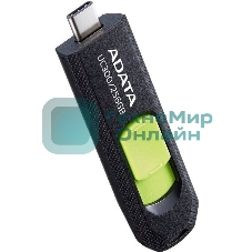 Флешка USB ADATA UC300 (ACHO-UC300-256G-RBK/GN), 256Gb, Type-C USB 3.2, R/W 100/30, черный/зеленый