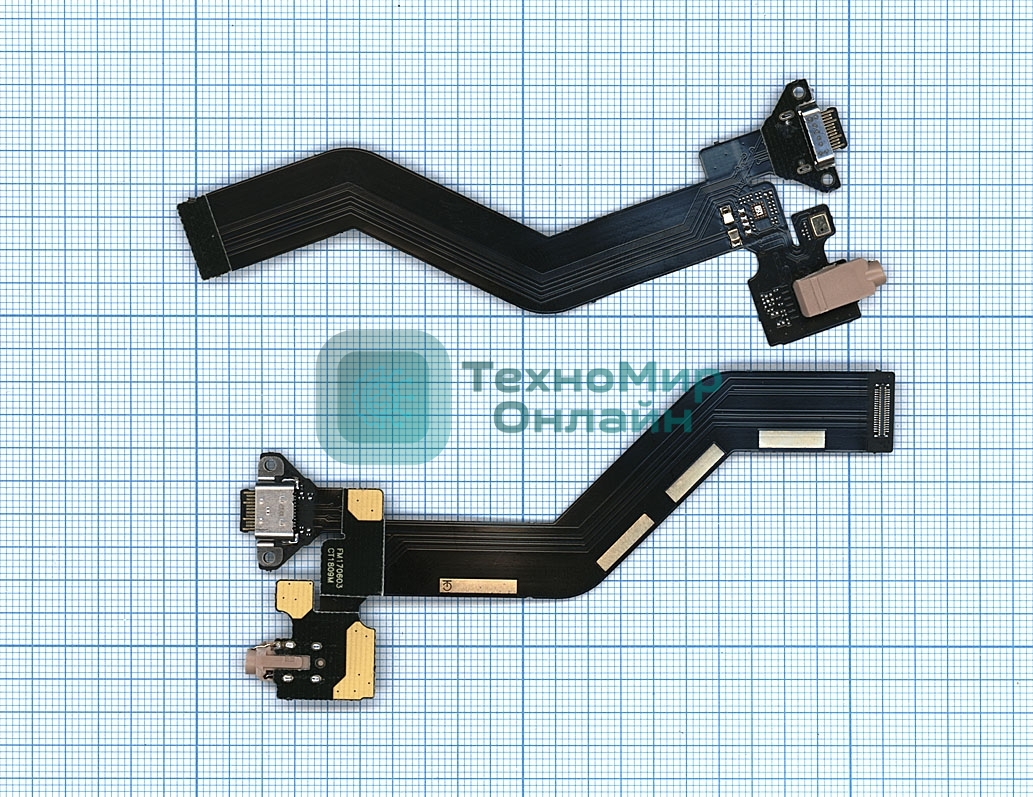 Шлейф разъема питания с аудио разъемом для Meizu Pro 6 черный