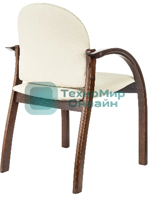 Стул Бюрократ ДЖУНО светло-бежевый, эко.кожа, на ножках дерево