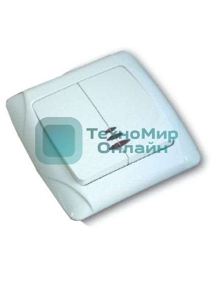 Выключатель 2-кл. СП Маргарита 10А IP20 с индик. белый Universal М0123