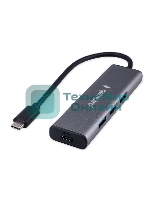 Разветвитель USB3.1 Gembird UHB-U3P7-02, 7хUSB, с доп.питанием (порт Type-C), OTG, кабель Type-C 19см, алюминий, коробка