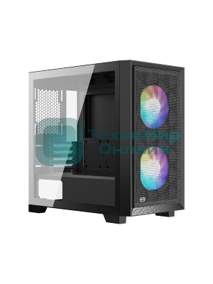 Компьютерный корпус без блока питания PCCooler C3D310 BK ARGB, Mini-Tower, TG, Mesh, 2x120мм ARGB, 2xUSB-A 3.0, mATX, mITX черный