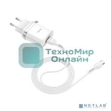 Сетевое зарядное устройство + Кабель Type-C 1m/ QC 3.0/ HOCO HC-16309 C12Q/ 1 USB/ Выход: 5V_9V_12V, 18W, белый
