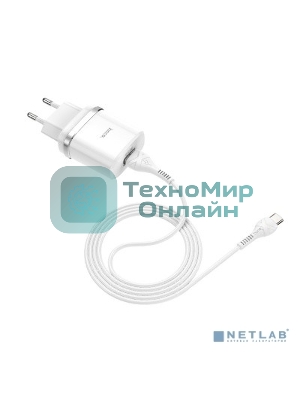 Сетевое зарядное устройство + Кабель Type-C 1m/ QC 3.0/ HOCO HC-16309 C12Q/ 1 USB/ Выход: 5V_9V_12V, 18W, белый