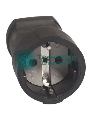 Штепсель с заземл. ПВХ-облив черный 16А 250В (еврослот) UNIVersal ОА1020