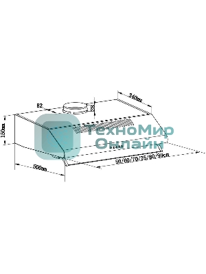 Вытяжка козырьковая Maunfeld MP-1 60 черный, 60 см, 520 куб. м/ч, 49 дБ
