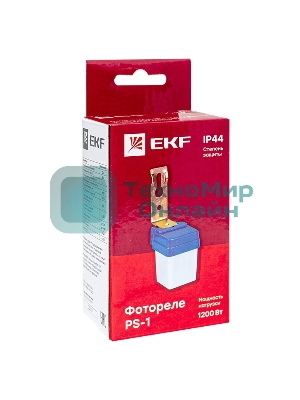 Фотореле EKF fr-ps-1-6 PS-1 6А 1200Вт IP44 EKF PROxima