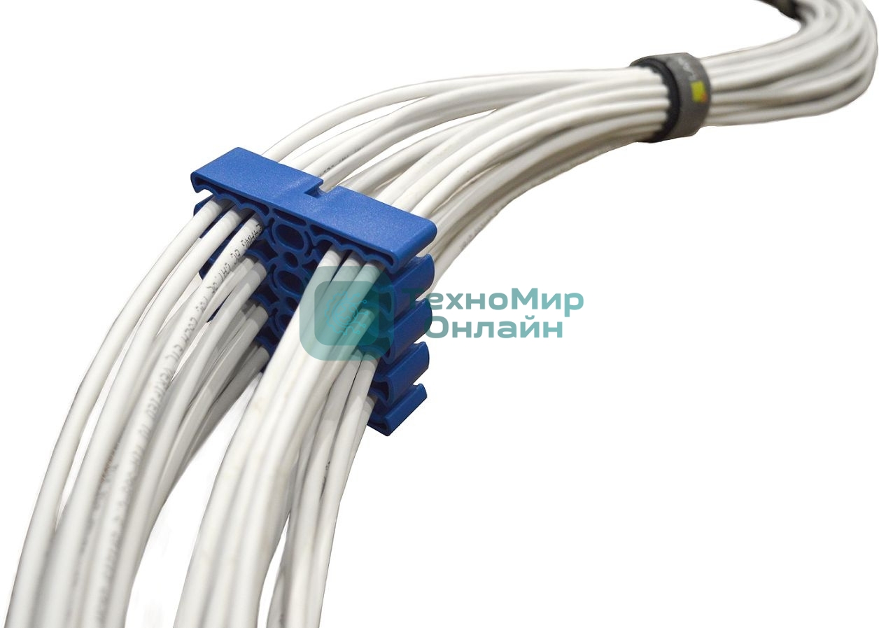 Кабельная гребенка на 24 кабеля, синяя