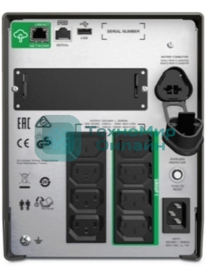 Источник бесперебойного питания APC Smart-UPS 1000VA/700W, Line-Interactive, LCD, Out: 220-240V 8xC13 (4-Switched), SmartSlot, USB, SmartConnect, черный, 1 year warranty (REP: SMT1000I)