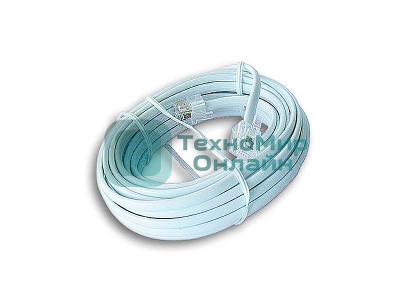 Кабель.телефонный аппарат-розетка TC6P4C-5M, 5 м