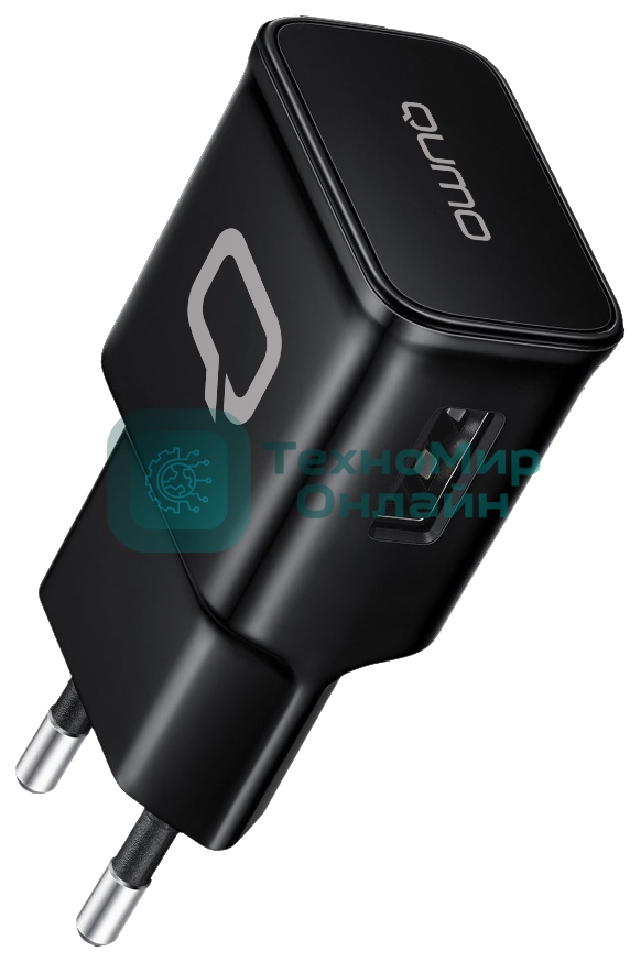 Сетевое зарядное устройство Qumo Energy (Charger 001), 1 USB, 1A, черный