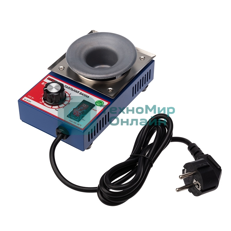 Паяльная ванна Rexant, модель R38F, 100 Вт, ø 38 мм, 200-480 °C, бессвинцовая