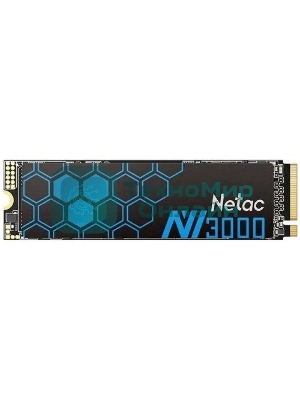 Накопитель SSD Netac NV3000, 2Tb, PCIe 3.0 x4, M.2 2280, NVMe, R/W 3100/2100, с радиатором