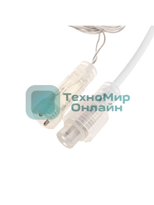 Гирлянда светодиодная Neon-night Айсикл (бахрома) 25х0,6м, c эффектом мерцания, прозрачный провод, IP44, 230В, диоды теплые белые, 588 LED