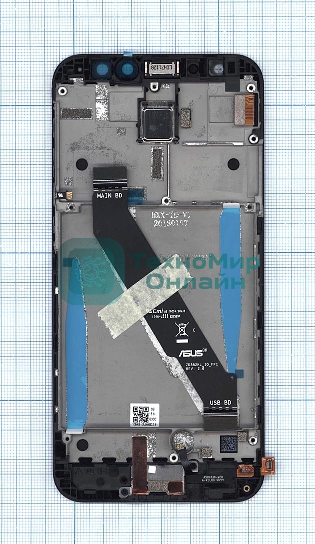 Дисплей для Asus Zenfone 4 Selfie Pro ZD552KL черный с рамкой