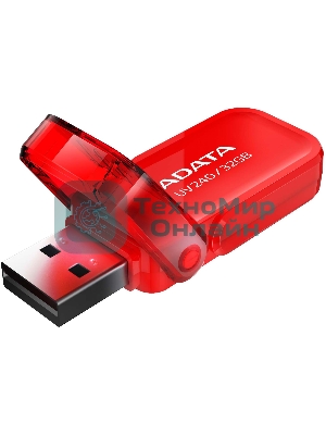 Флешка USB ADATA UV240 (AUV240-32G-RRD), 32Gb, USB 2.0, R/W 15/5, красный