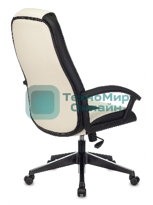 Кресло Бюрократ Zombie 8 белый/черный, экокожа, 120 кг, механизм качания