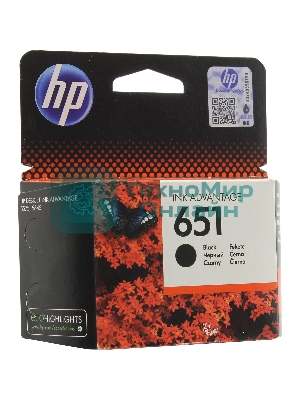 Картридж струйный HP 651 C2P10AE черный для HP DJ IA5575e (600 стр.)