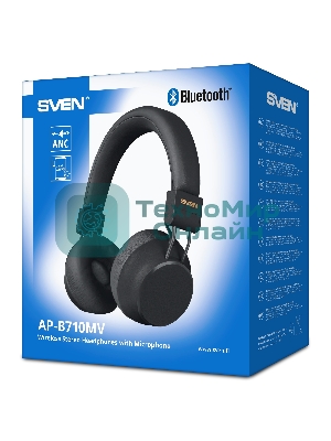 Беспроводные/проводные наушники Sven AP-B710MV черный, полноразмерные, Bluetooth + Jack 3.5 мм, складная конструкция, до 22 ч