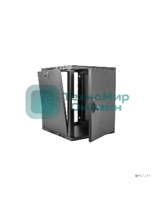 Шкаф ЦМО телекоммуникационный настенный сварной 12U (600 350) съемные стенки, дверь металл, черный