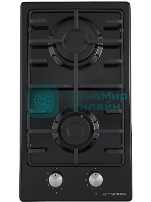 Газовая варочная панель Maunfeld EGHE.32.3EB/G, 2 конфорки, эмалированная сталь, черный