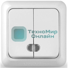 Выключатель 2-кл. ОП Олимп 10А IP20 с индик.белый Universal О0123