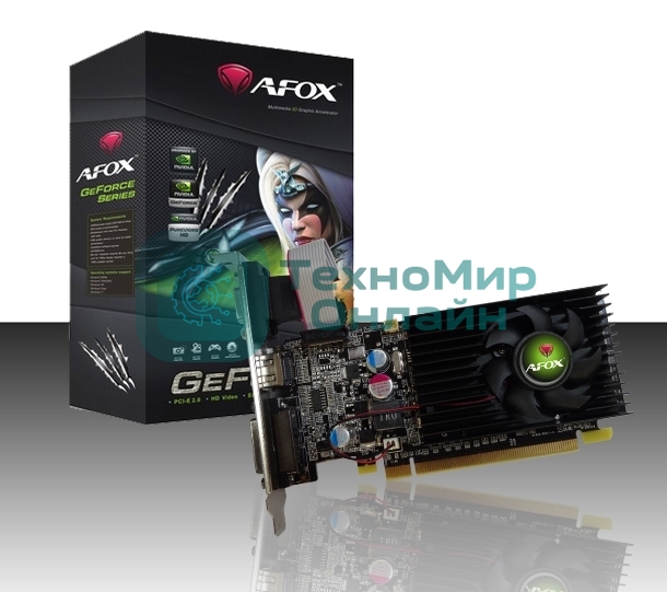 Видеокарта AFOX AF210-1024D2LG2 GEFORCE G210 1Gb DDR2 64BIT DVI HDMI VGA LP HEATSINK RETAIL PACK